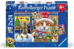 RAVENSBURGER CASSE-TÊTE 2X24 PIÈCES - CHATONS DE NOËL #12004059